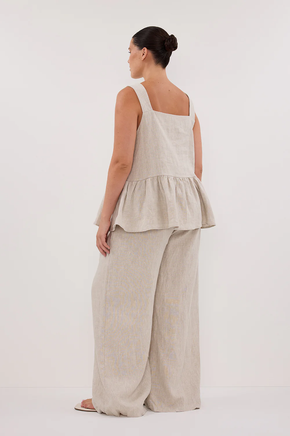 DAISY NATURAL LINEN PEPLUM TOP - Yukikoi