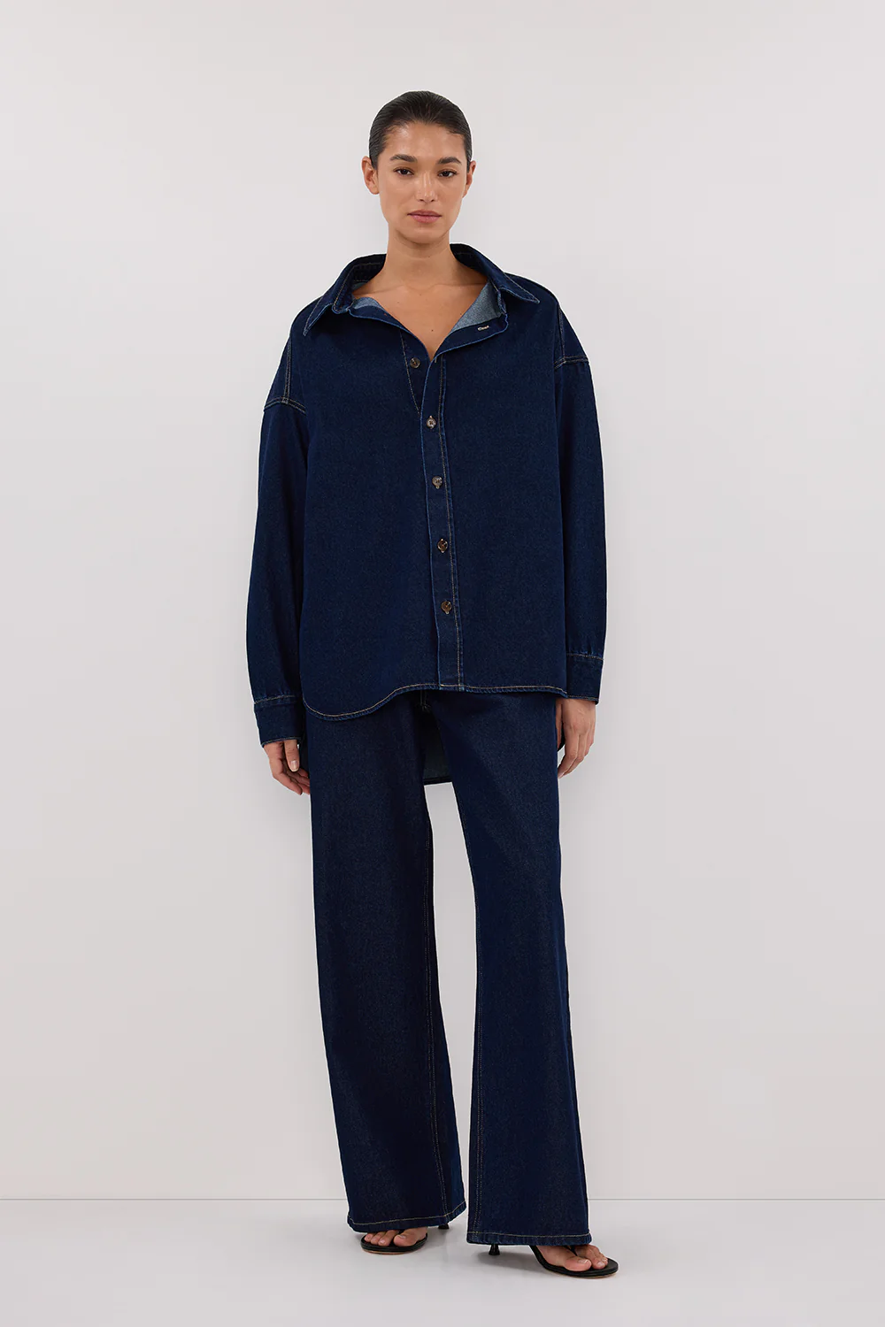 ASHTON INDIGO OVERSIZED DENIM SHIRT - Yukikoi