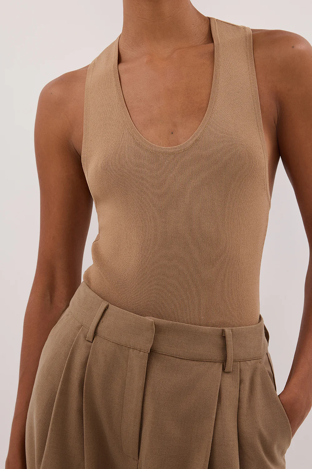 DEVIN TAN RACER KNIT TANK - Yukikoi