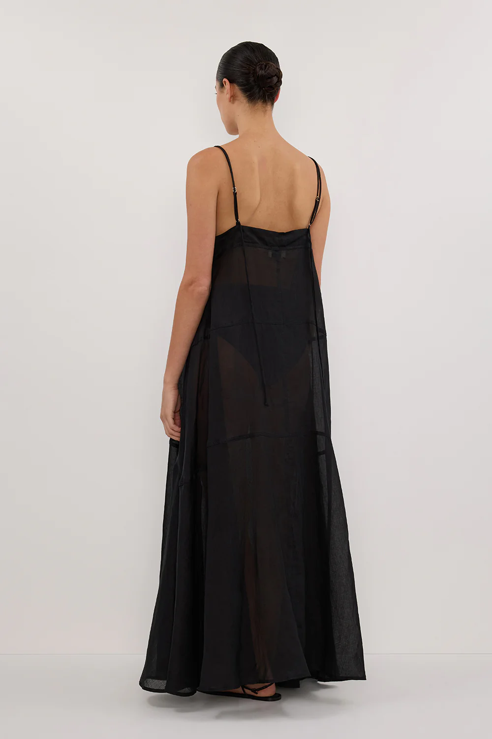 TINA BLACK RAMIE HIGH NECK DRESS - Yukikoi