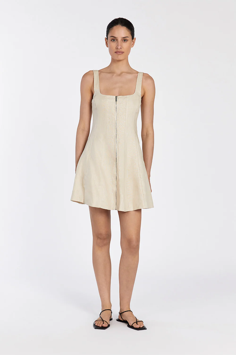 HARRIET SAND LINEN MINI DRESS - Yukikoi