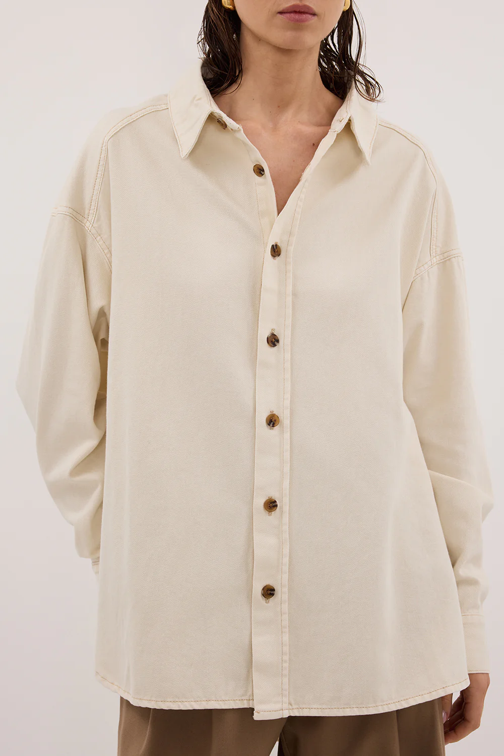 ASHTON NATURAL OVERSIZED DENIM SHIRT - Yukikoi