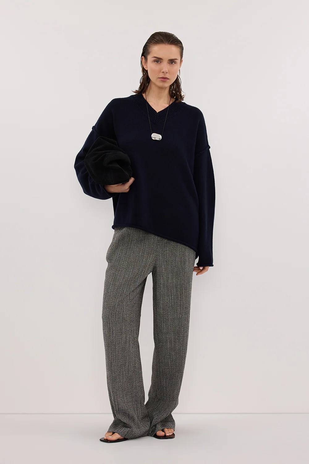 MANHATTAN CHARCOAL TWEED PANT - Yukikoi