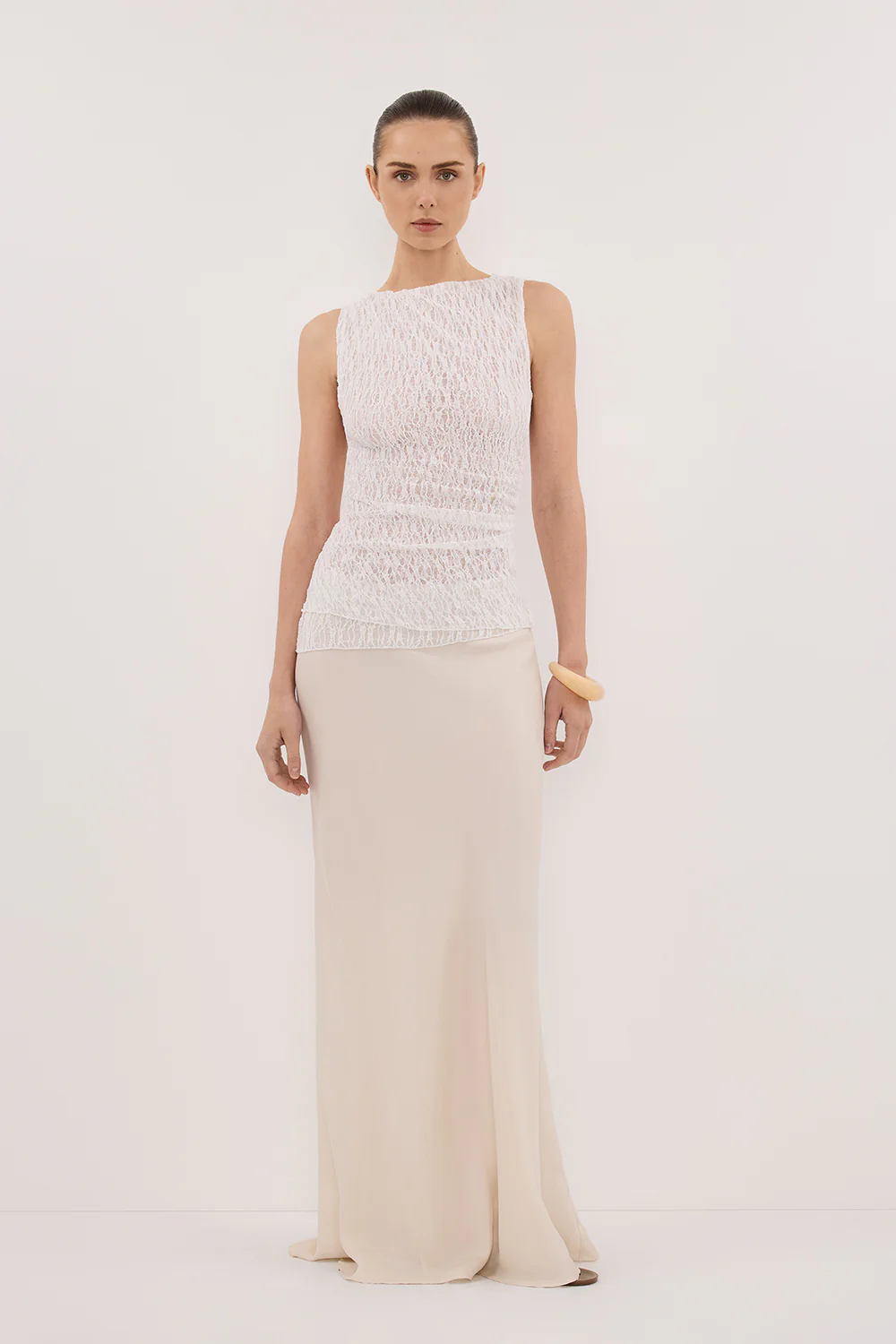 LIZZIE WHITE SLEEVELESS LACE TOP - Yukikoi