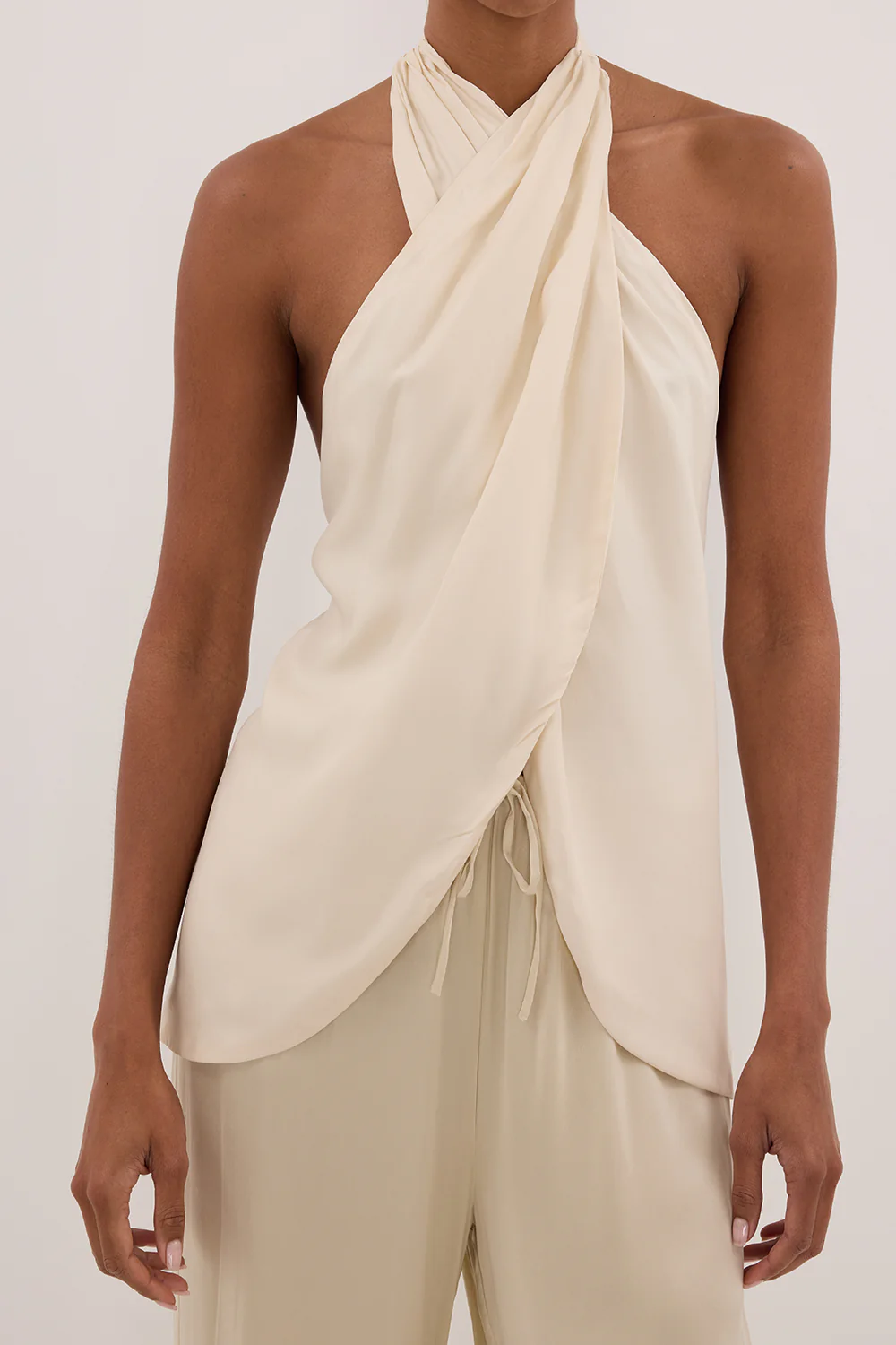 ADDIE STRAW CUPRO HALTER TOP - PRE ORDER - Yukikoi