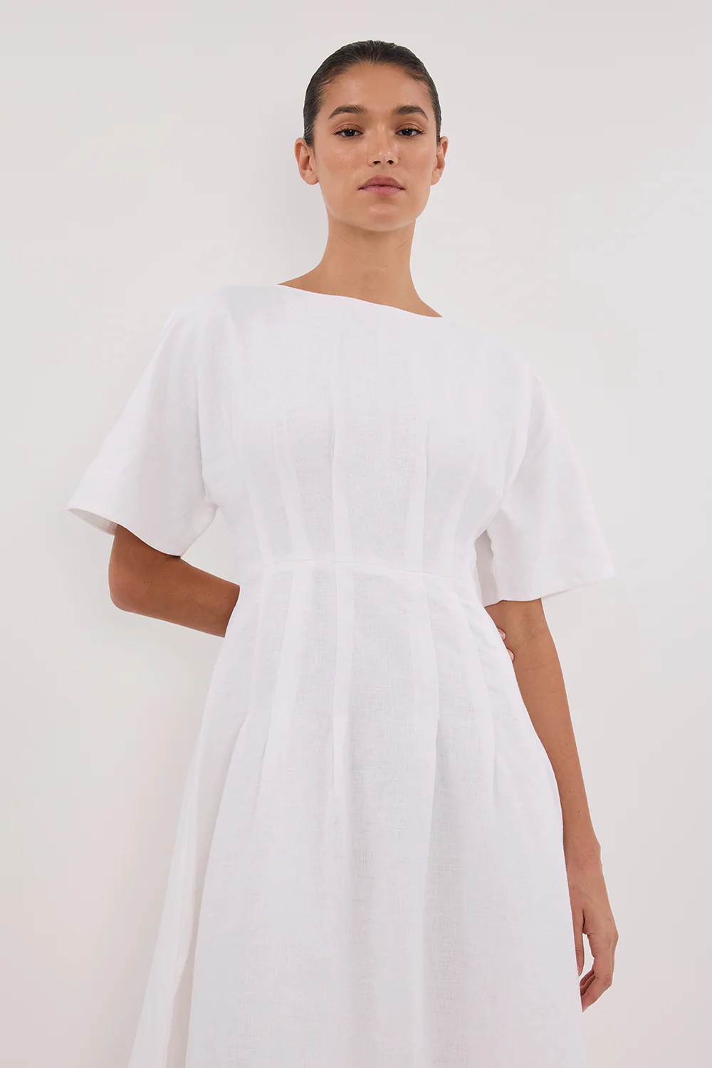 RAF OFF WHITE BOATNECK MIDI DRESS - Yukikoi