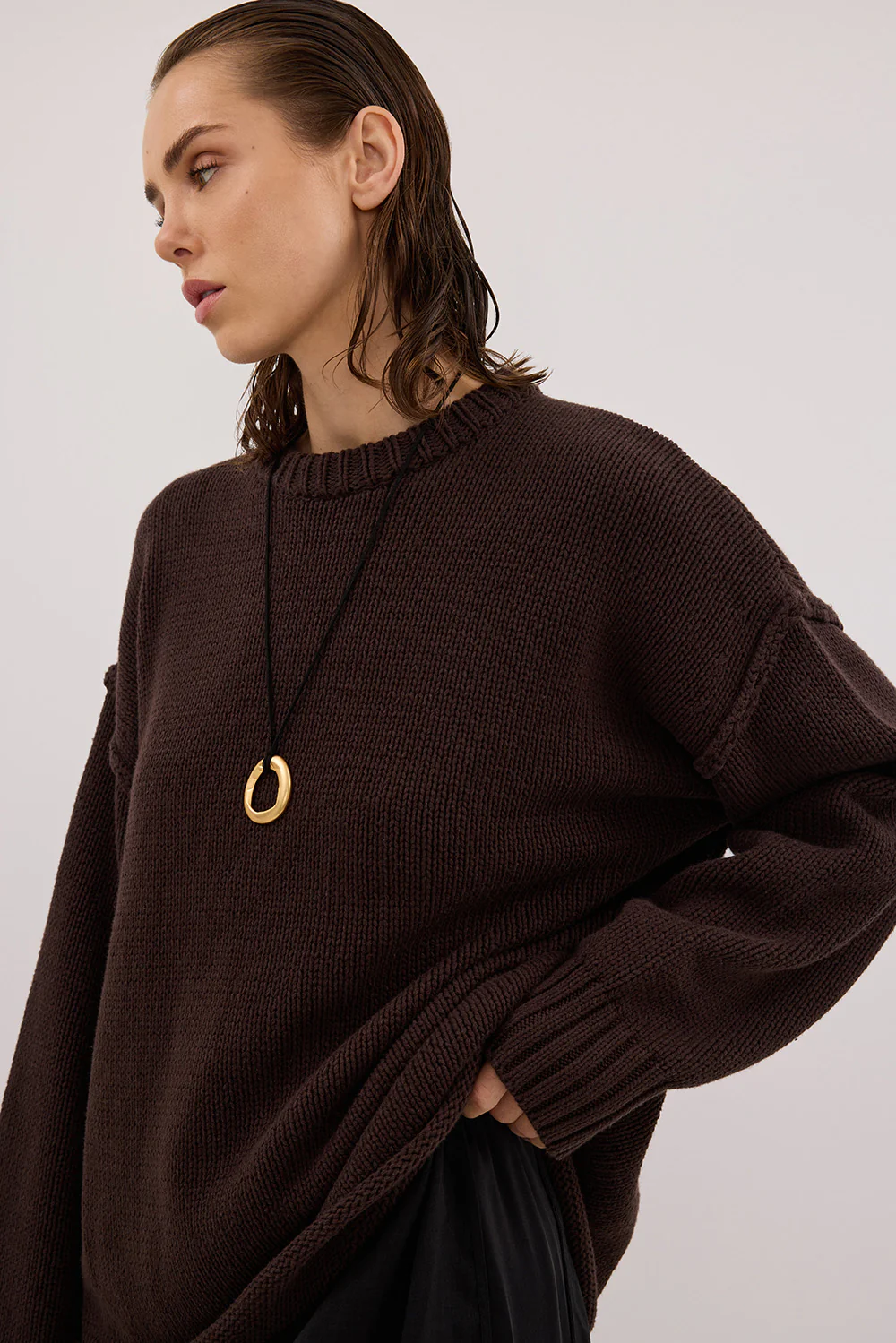 ROY CHOC OVERSIZED LONGLINE KNIT JUMPER - Yukikoi