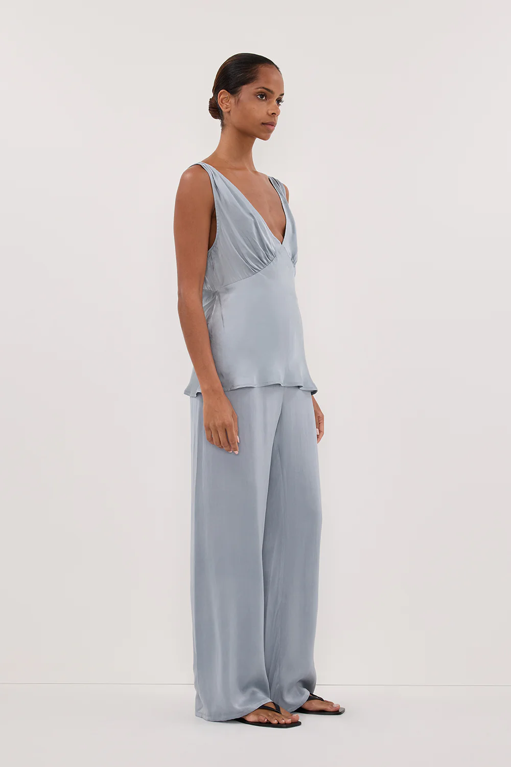 PERCY DUSTY BLUE SILK PANT - PRE ORDER - Yukikoi