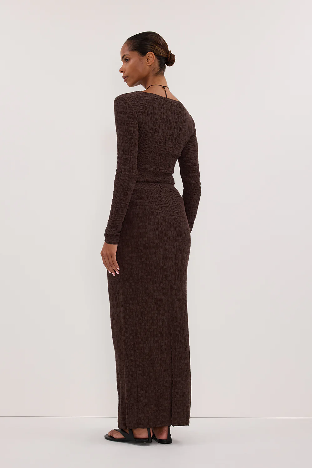 MELISSA CHOCOLATE KNIT MIDI SKIRT - Yukikoi