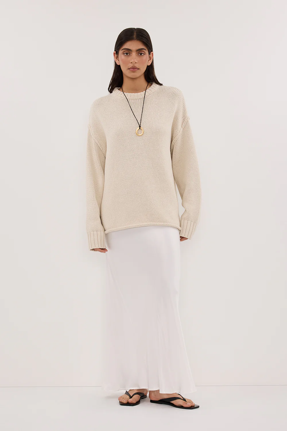 CHARLI WHITE SATIN MAXI SKIRT - Yukikoi