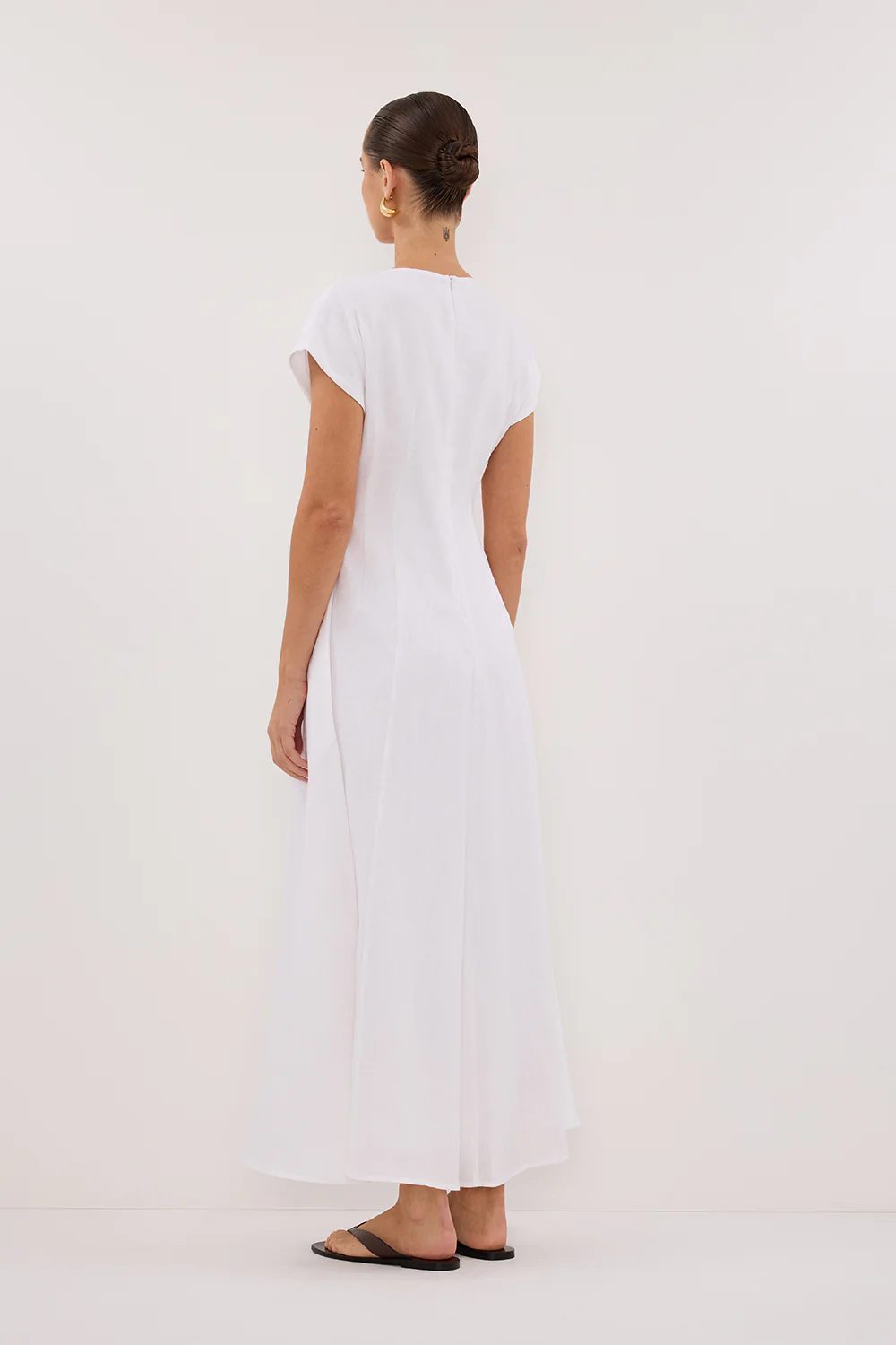 MATISSE WHITE LINEN MIDI DRESS - Yukikoi