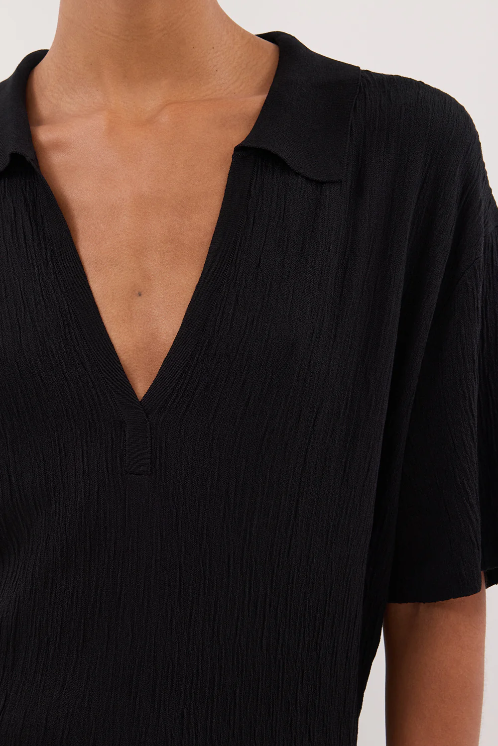 ALIAS BLACK POLO KNIT MIDI DRESS - Yukikoi