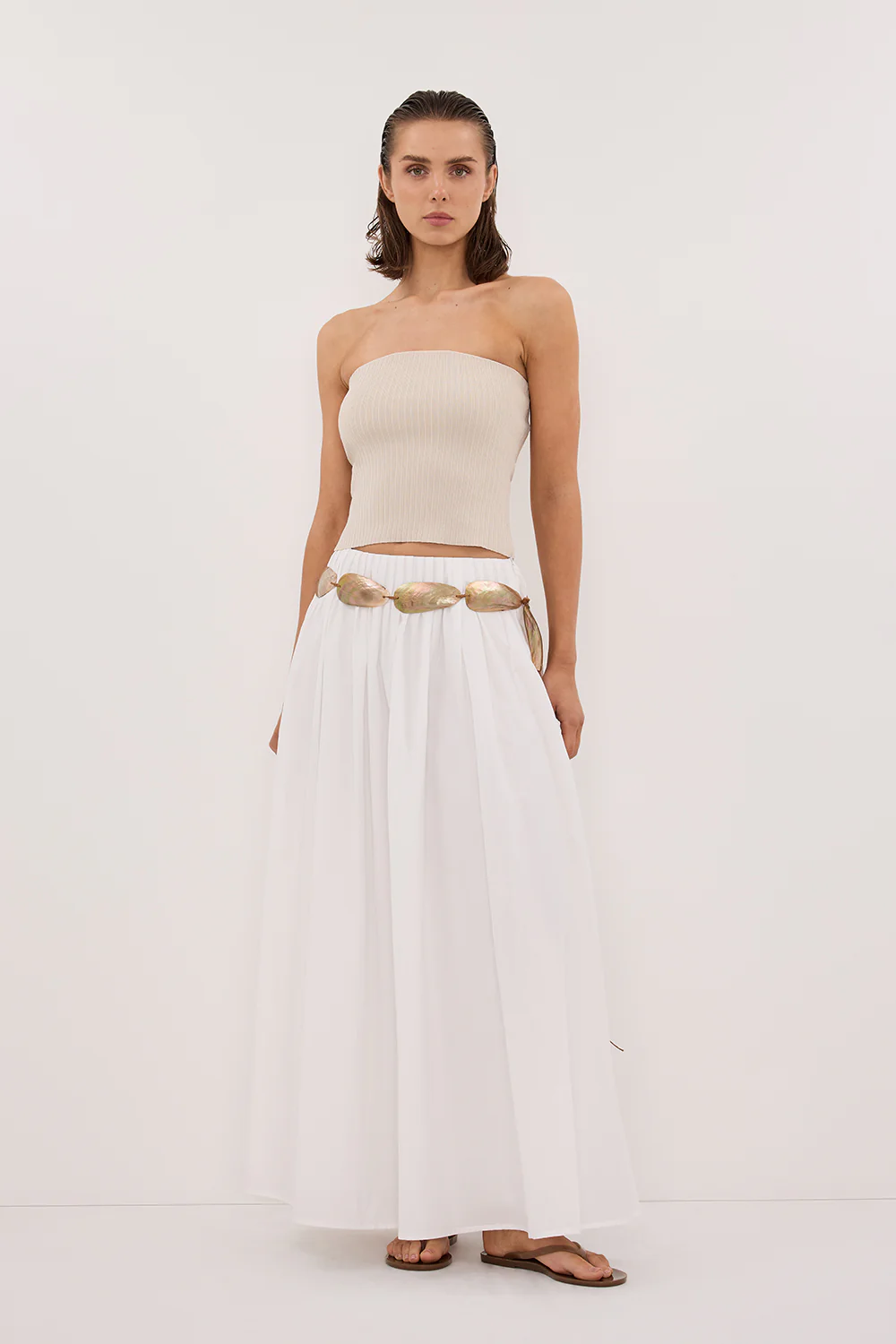 LIMA BONE STRAPLESS BANDEAU KNIT TOP - Yukikoi