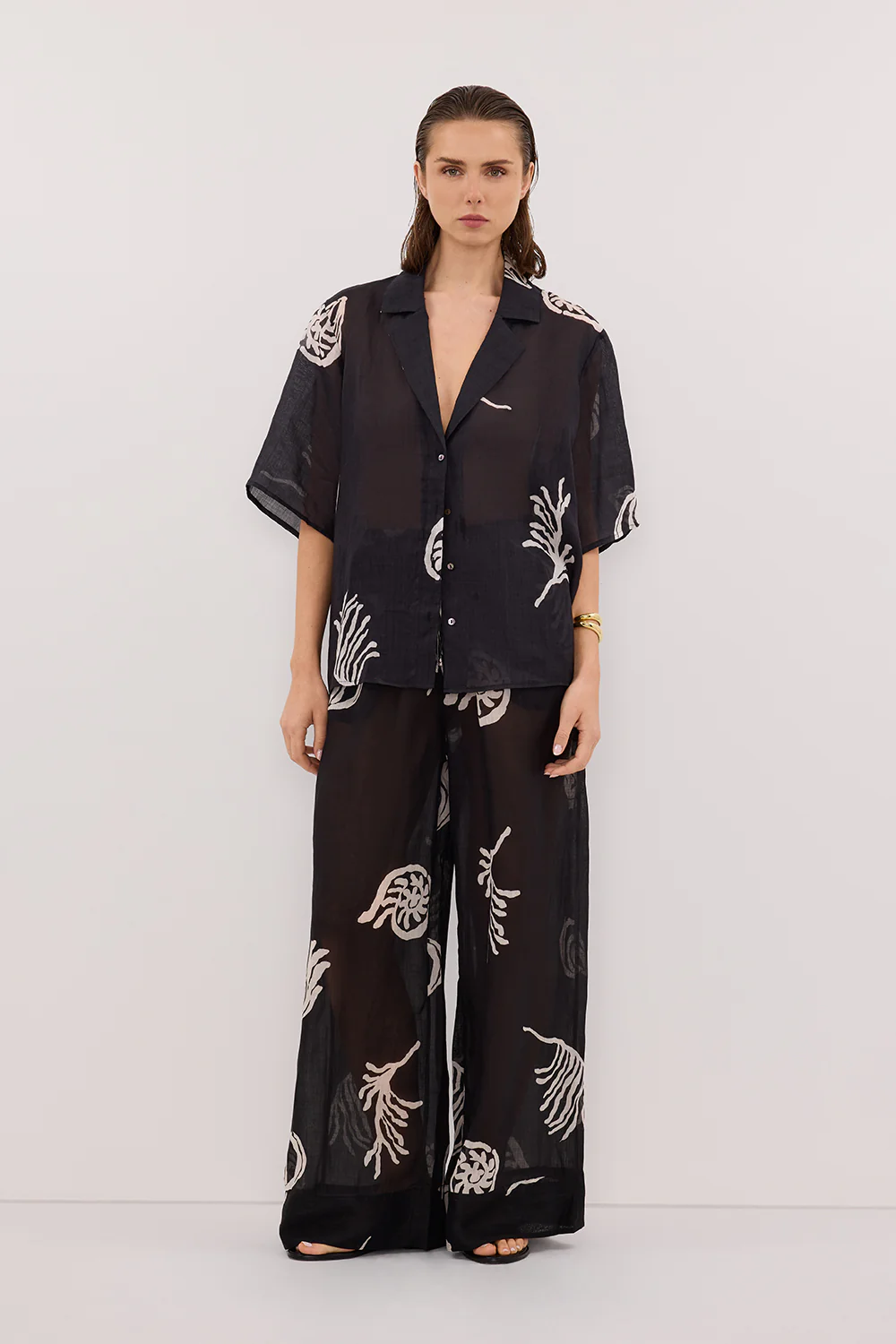 POSITANO BLACK RAMIE PANT - Yukikoi