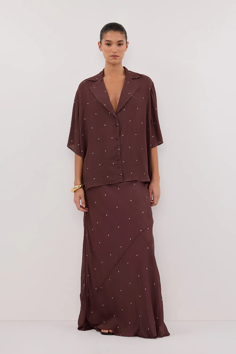 MELROSE WALNUT SHORT SLEEVE SHIRT - Yukikoi