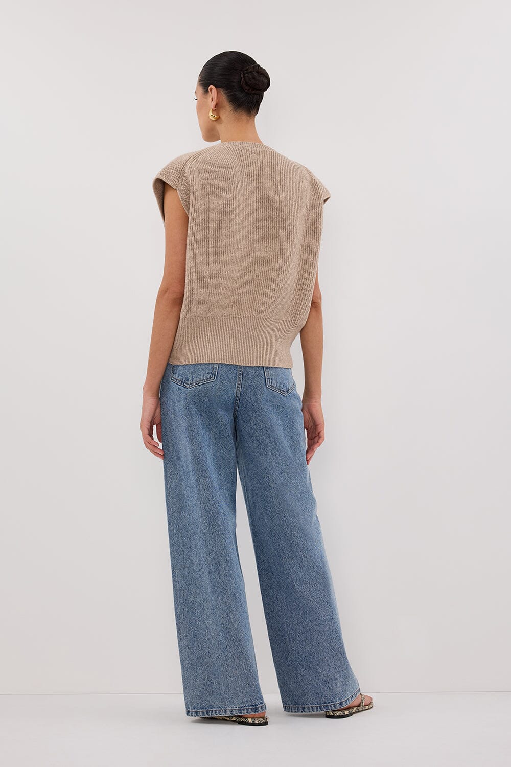 KATE OAT MARLE KNIT VEST - Yukikoi