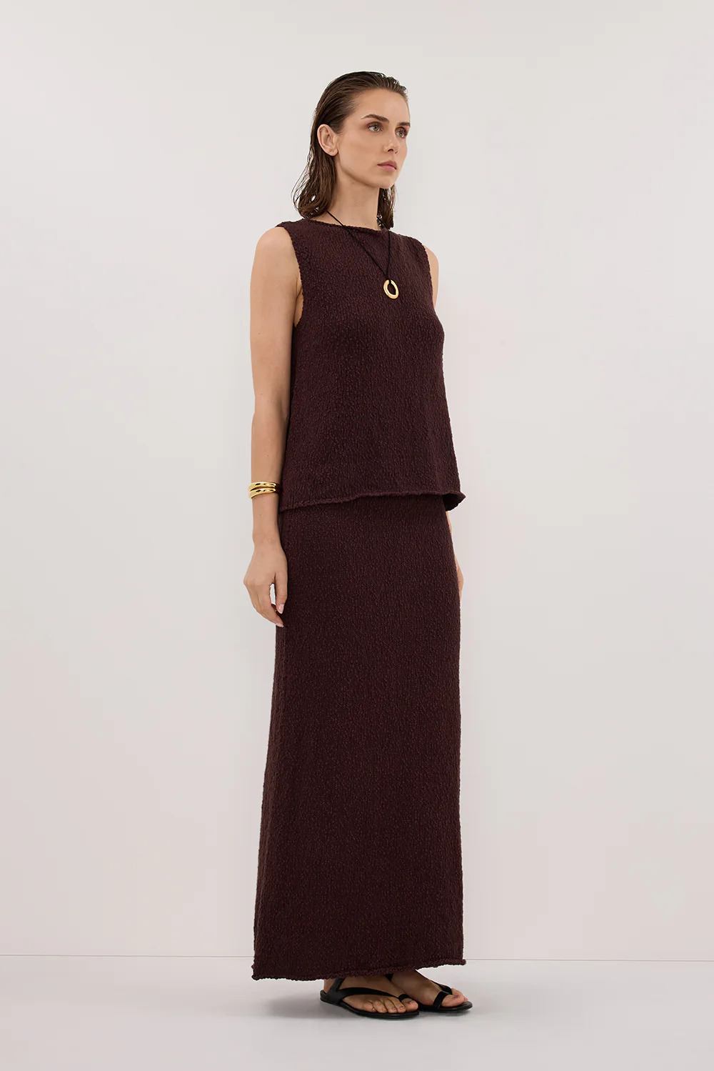 DINA CHOC KNIT MIDI SKIRT - Yukikoi