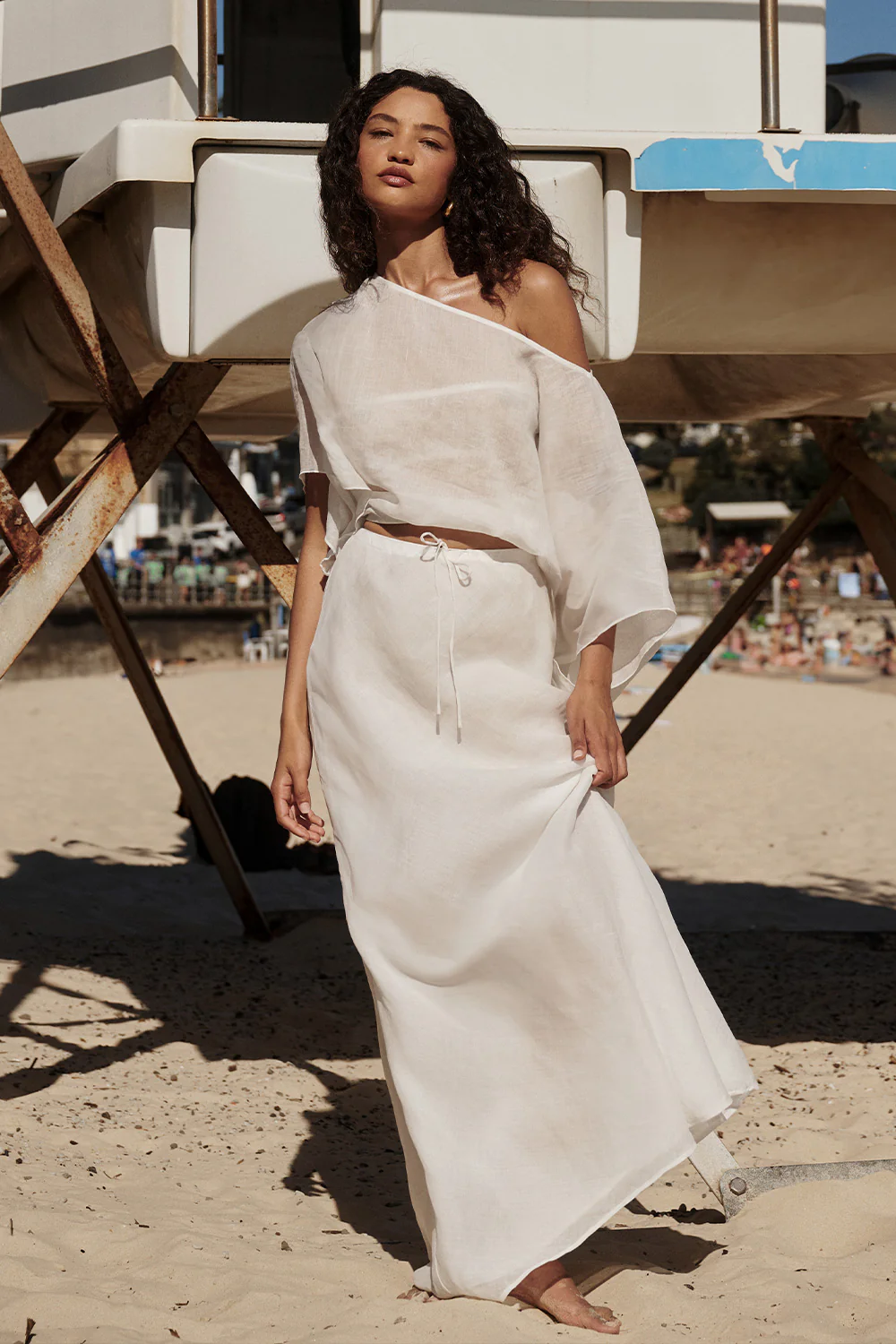 BRIANNE BATWING WHITE RAMIE TOP - Yukikoi