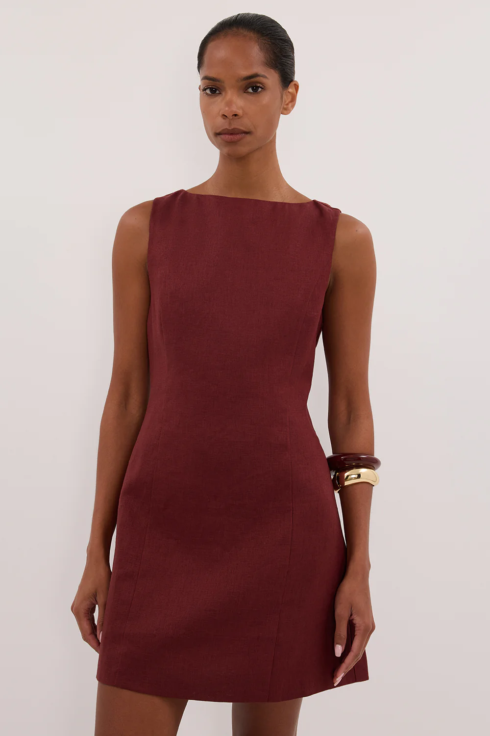 LACY SAHARA SLEEVELESS LINEN MINI DRESS - Yukikoi