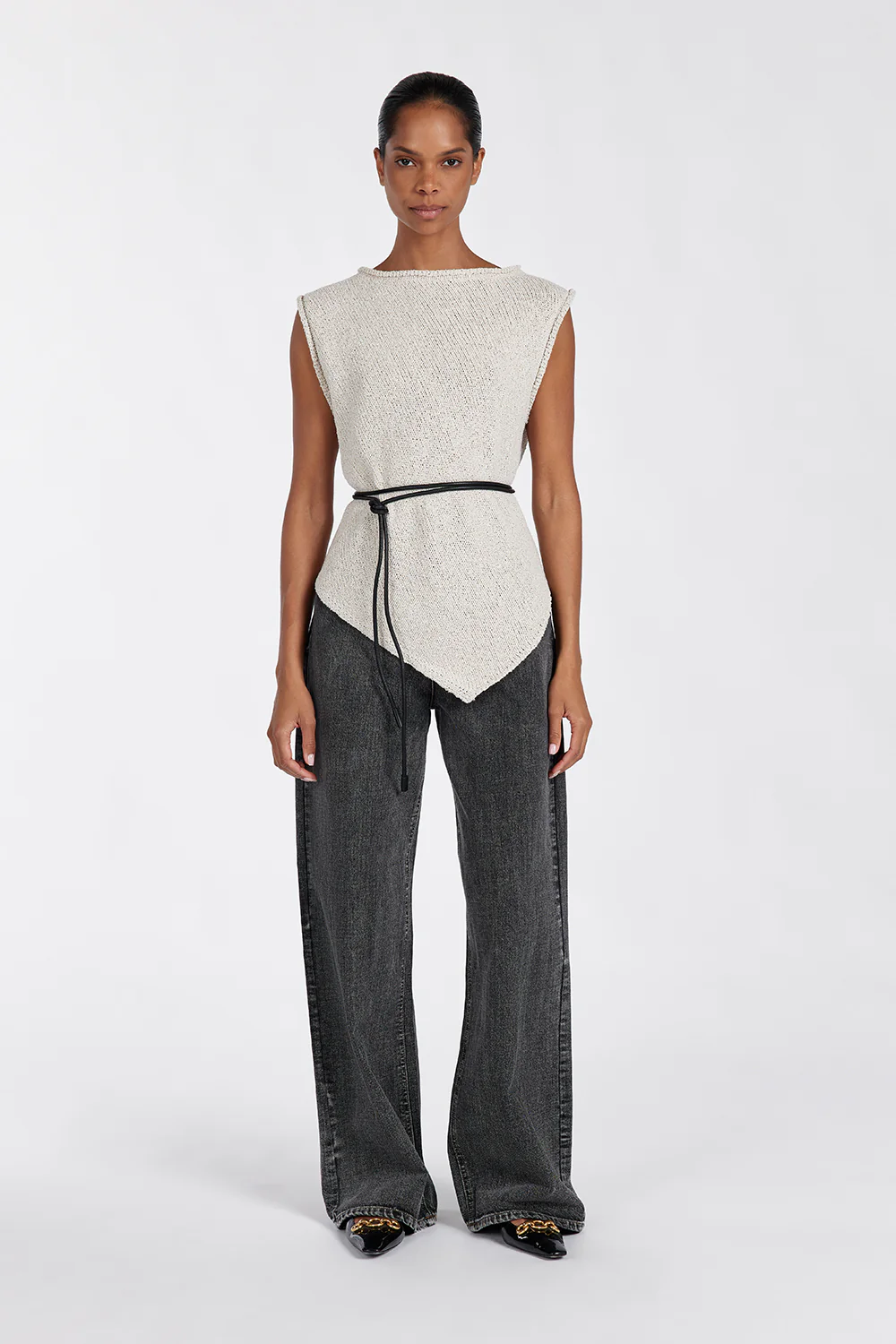 ALTHEA STONE ASYM KNIT TOP - Yukikoi