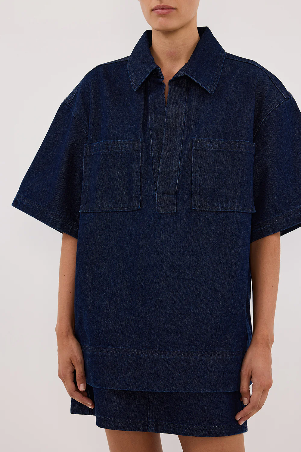 MASON INDIGO BOXY DENIM SHIRT - Yukikoi