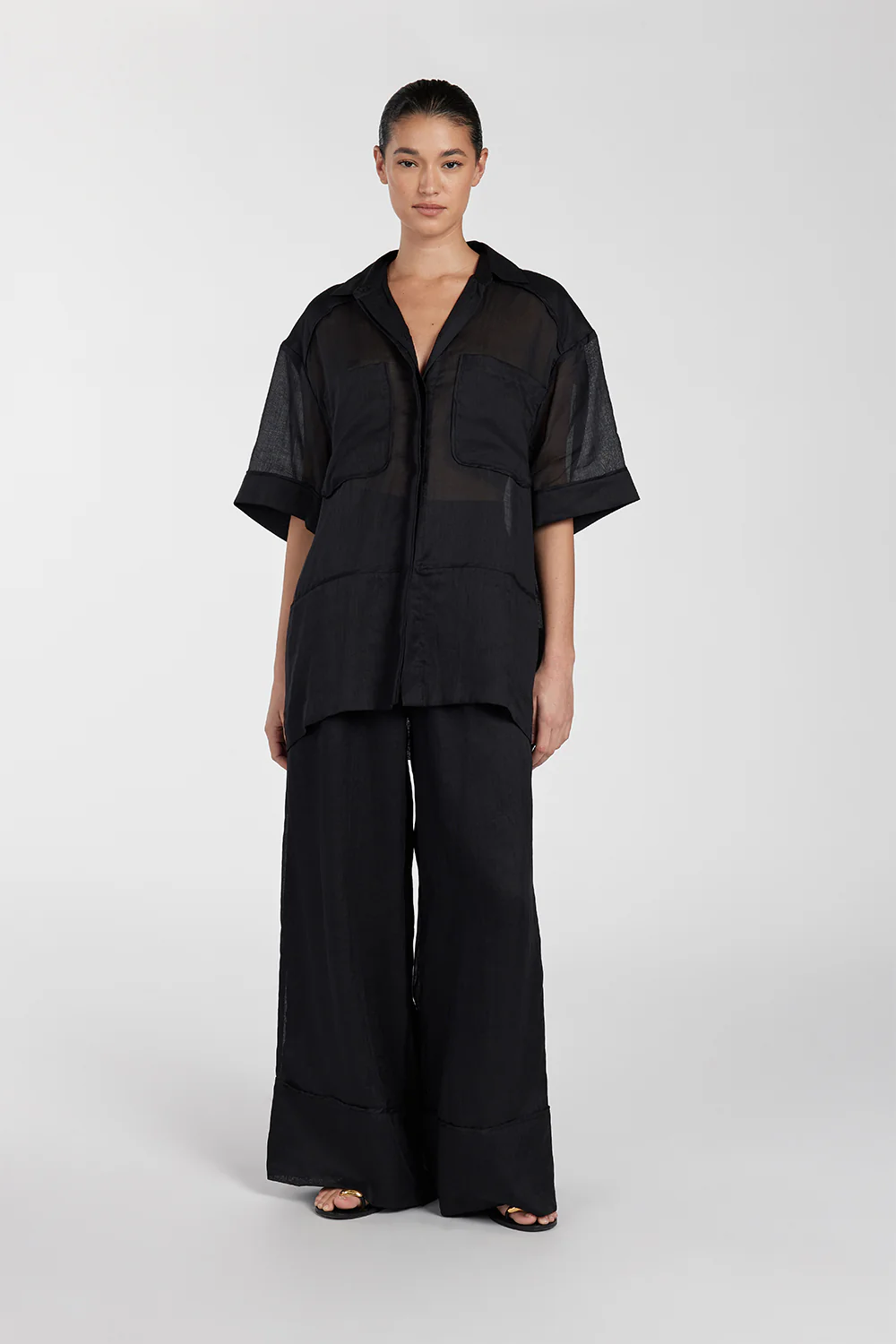 KAI BLACK RAMIE RESORT SHIRT - Yukikoi