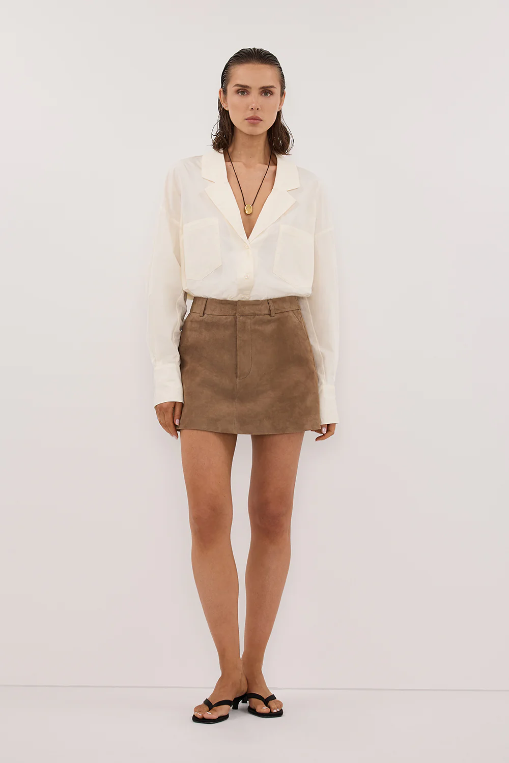 IRENE BUTTER LONG SLEEVE NOTCH COLLAR SHIRT - Yukikoi