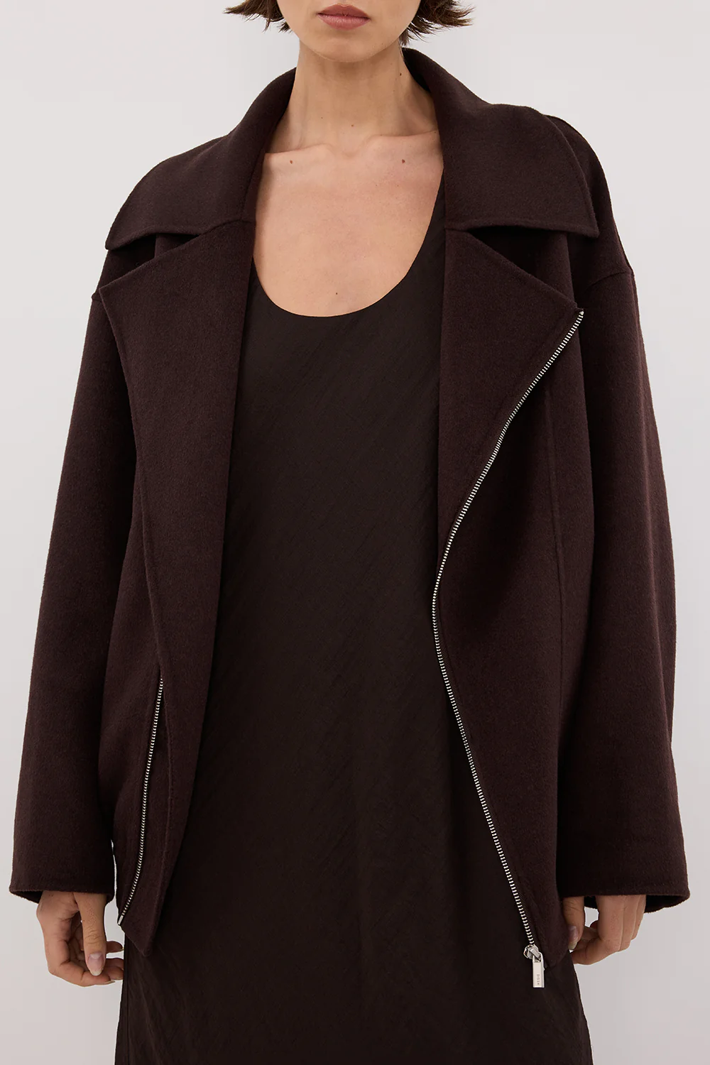 ELAINE DARK CHOC WOOL BLEND JACKET - Yukikoi