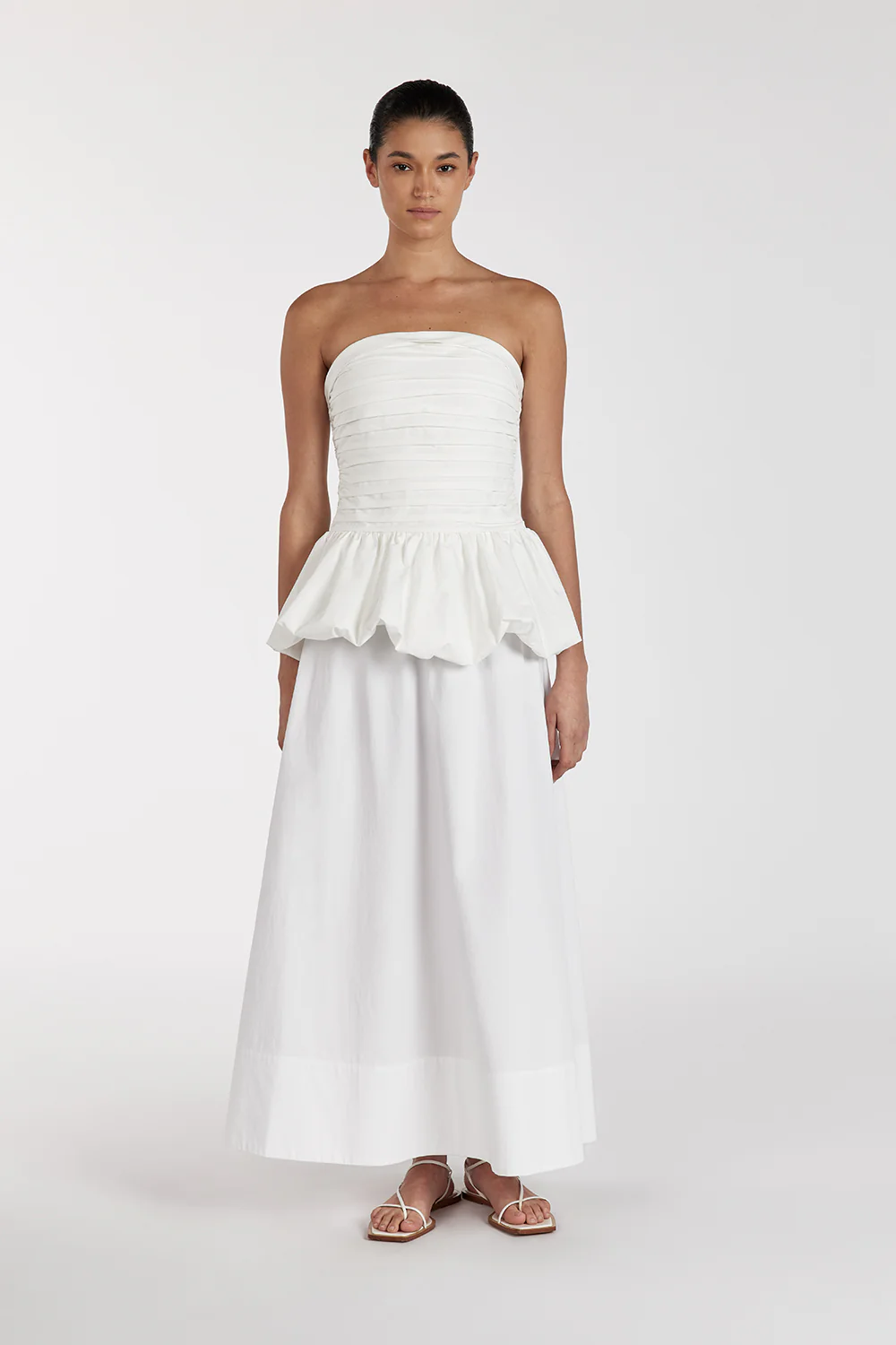 PEGGY WHITE COTTON STRAPLESS TOP - Yukikoi