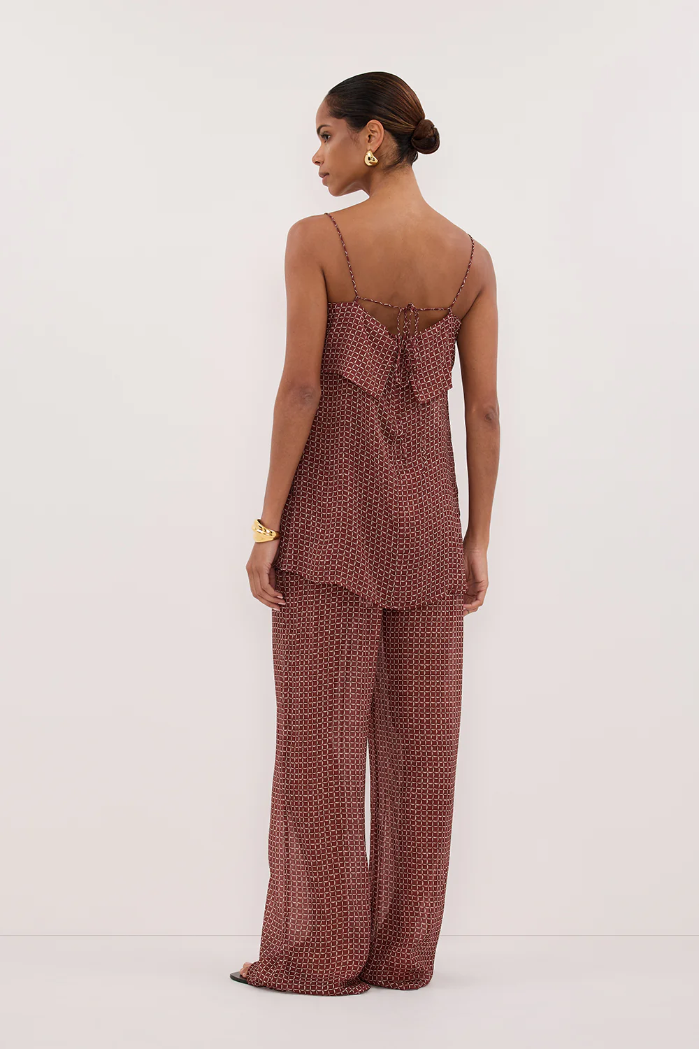 TIA SAHARA SLEEVELESS MICRO CHECK CAMI TOP - Yukikoi