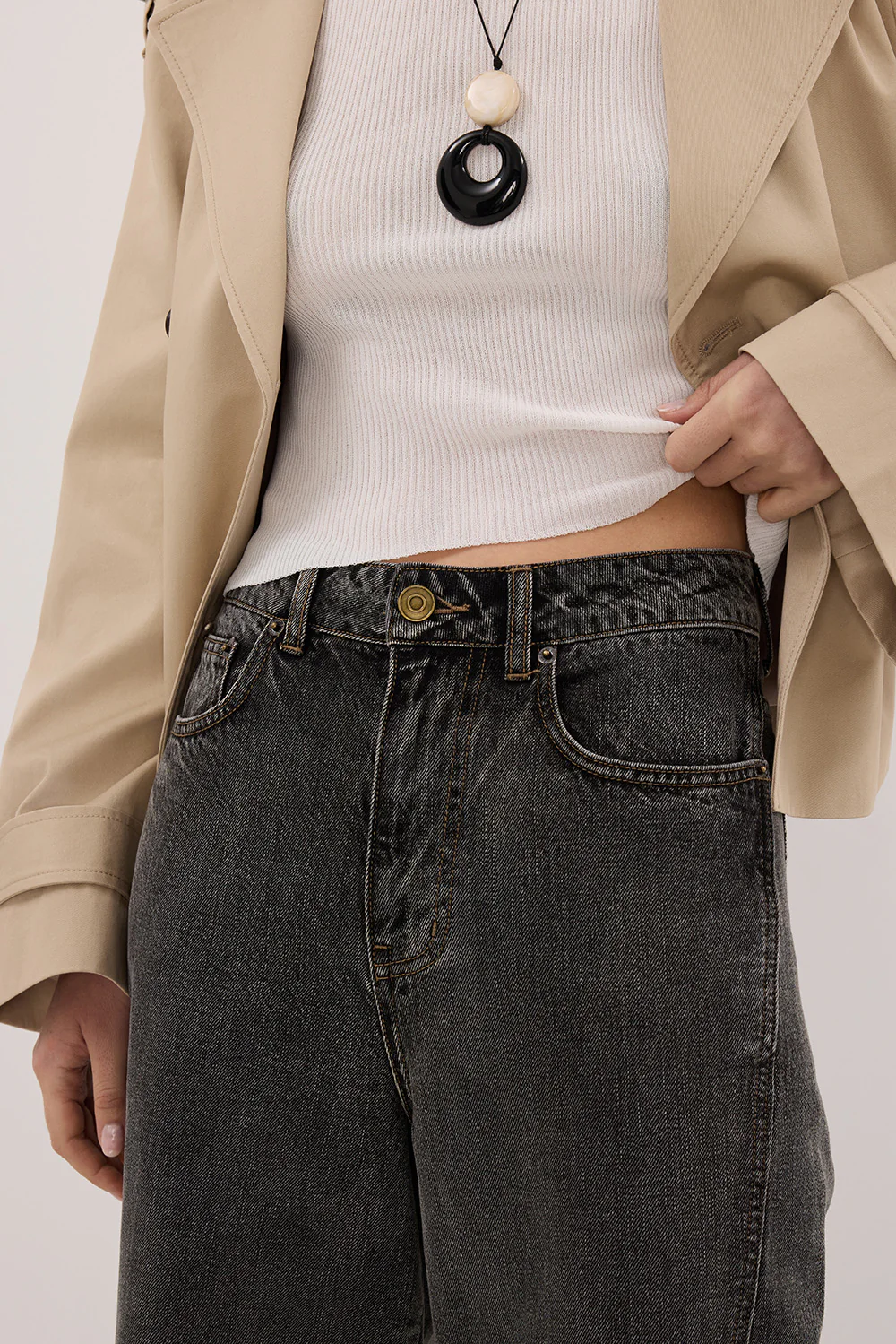 CARSON WASHED BLACK TALL WIDE LEG JEAN - Yukikoi