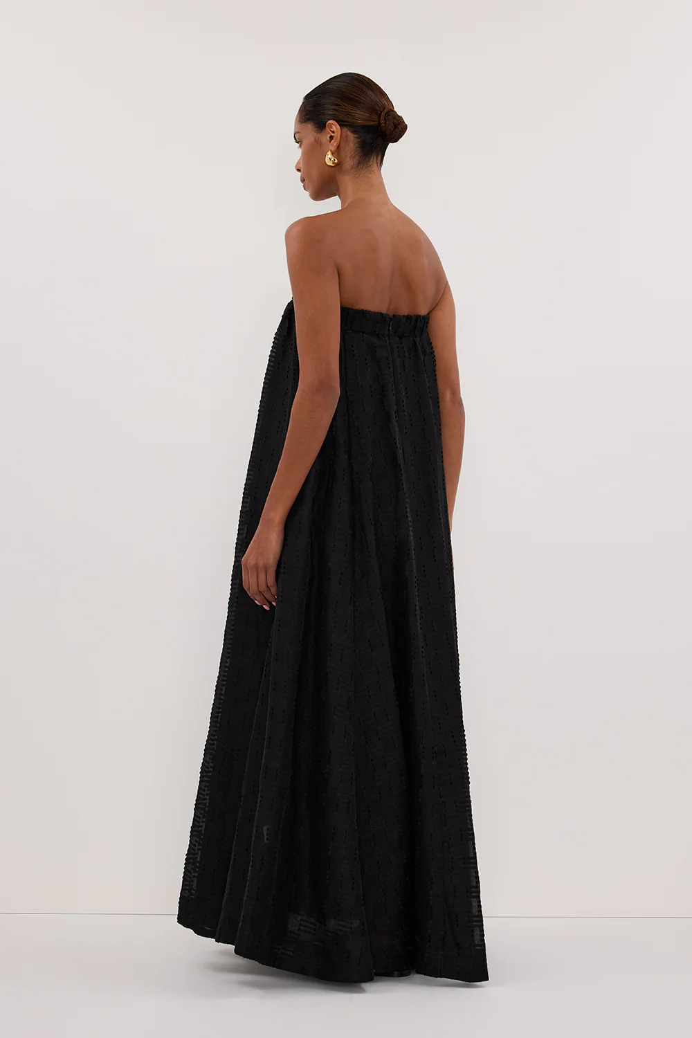 ELBA BLACK SHEER STRAPLESS DRESS - Yukikoi