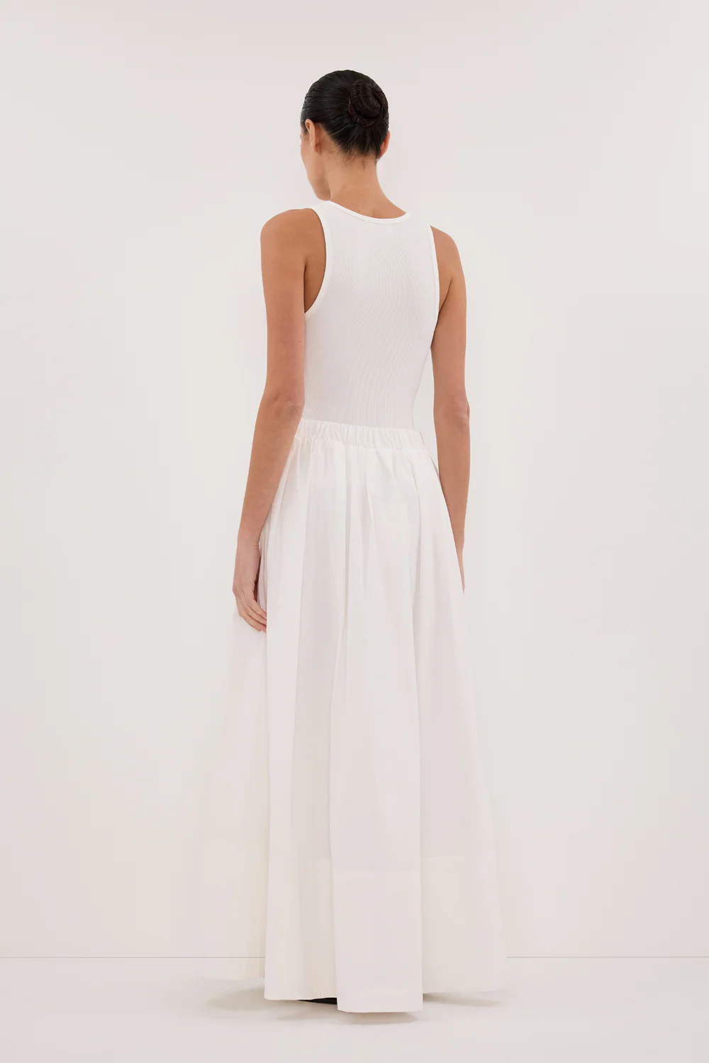 CONAGH WHITE POPLIN MIDI SKIRT - Yukikoi