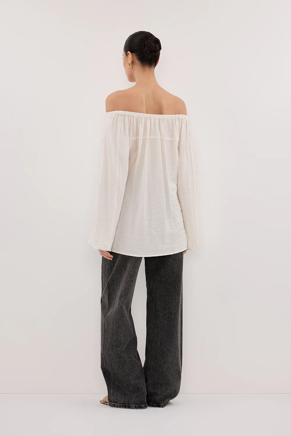 SHANIYA CREAM MARLE LONG SLEEVE TOP - Yukikoi