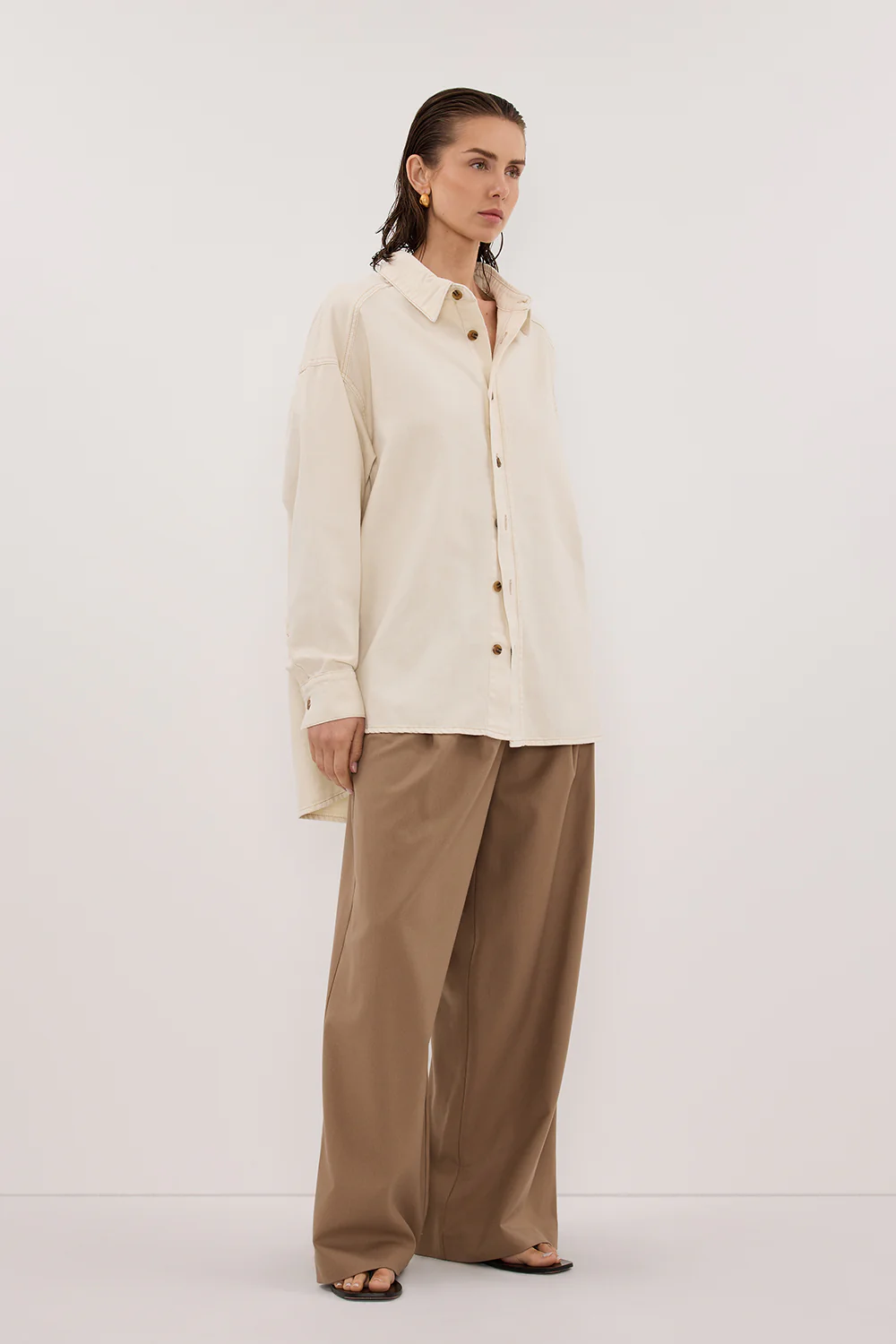 ASHTON NATURAL OVERSIZED DENIM SHIRT - Yukikoi