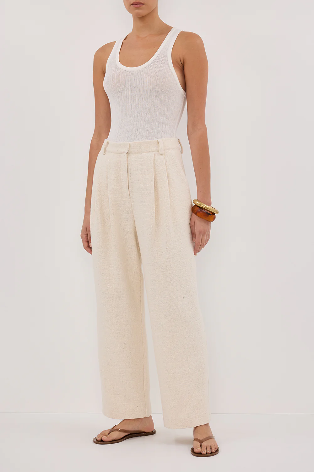 NIA NATURAL OPEN WEAVE PANT - Yukikoi