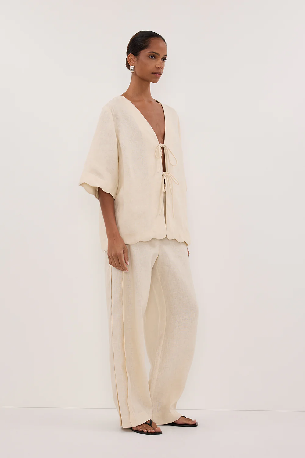 LELA SANDSTONE LINEN PANT - Yukikoi