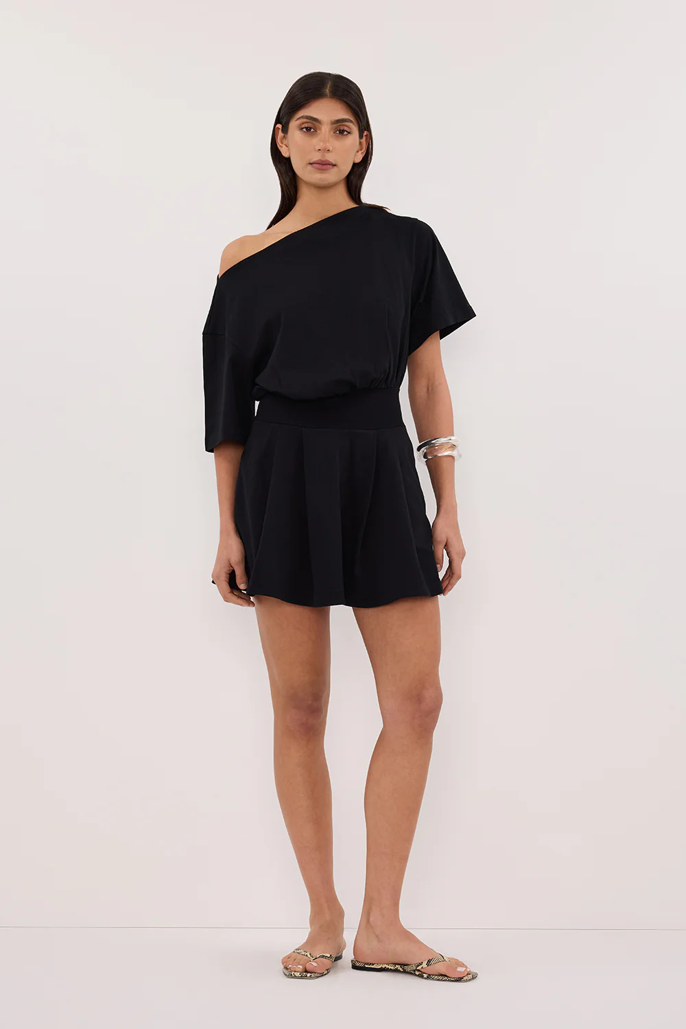 ESME BLACK ASYM MINI DRESS - Yukikoi