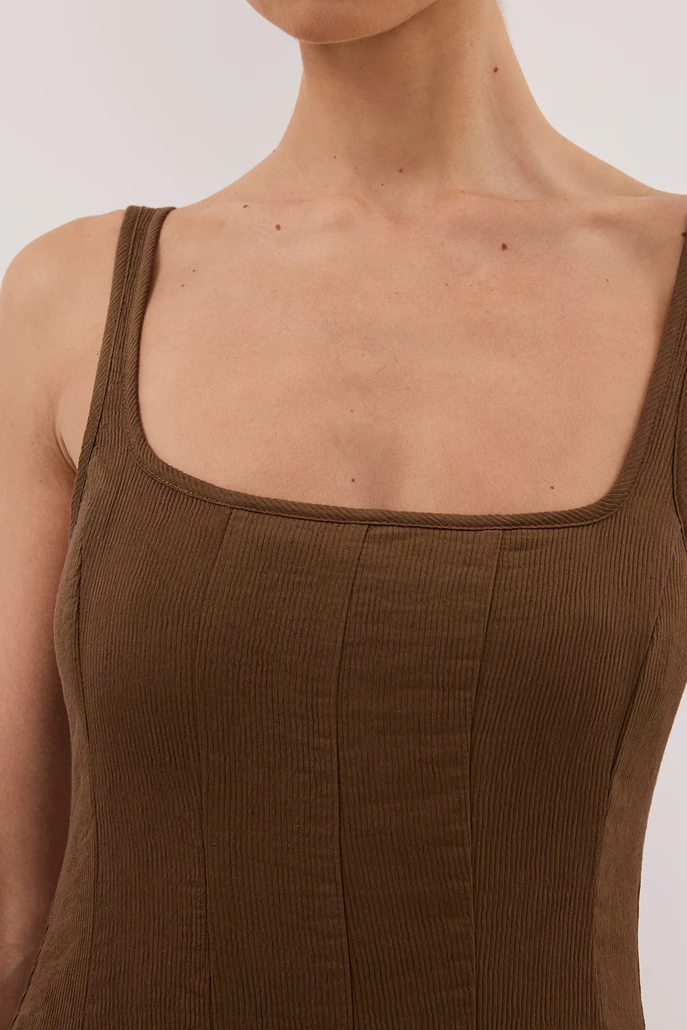 CANNE CHOCOLATE MIDI DRESS - Yukikoi