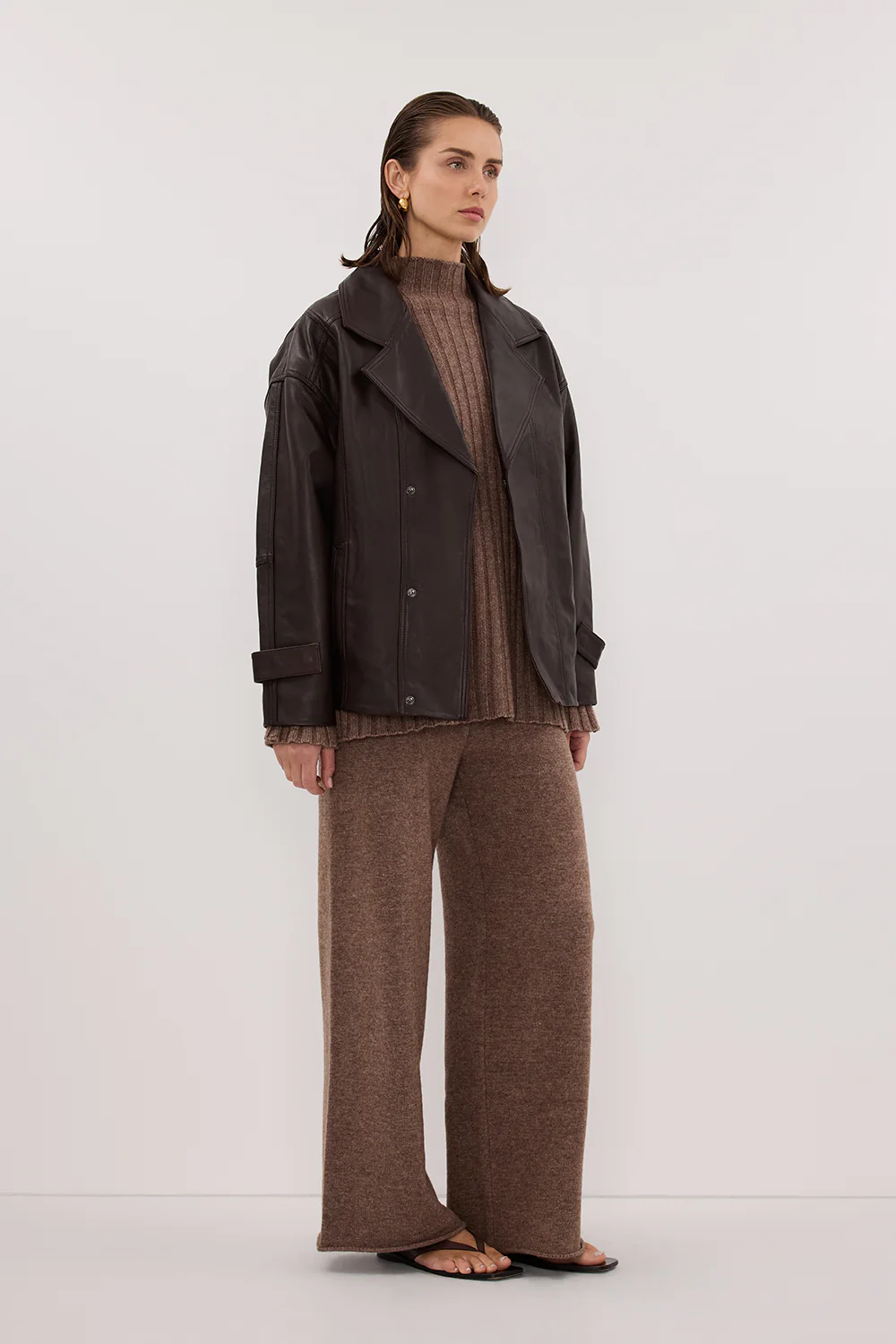 TUCSON MOCHA WIDE LEG KNIT PANT - Yukikoi