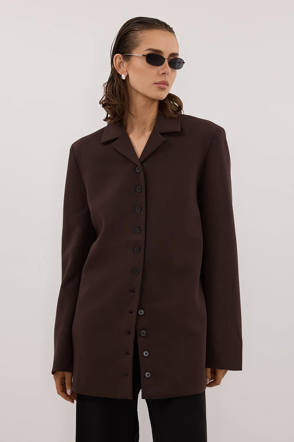 RYKER DARK CHOC OVERSIZED BLAZER - Yukikoi