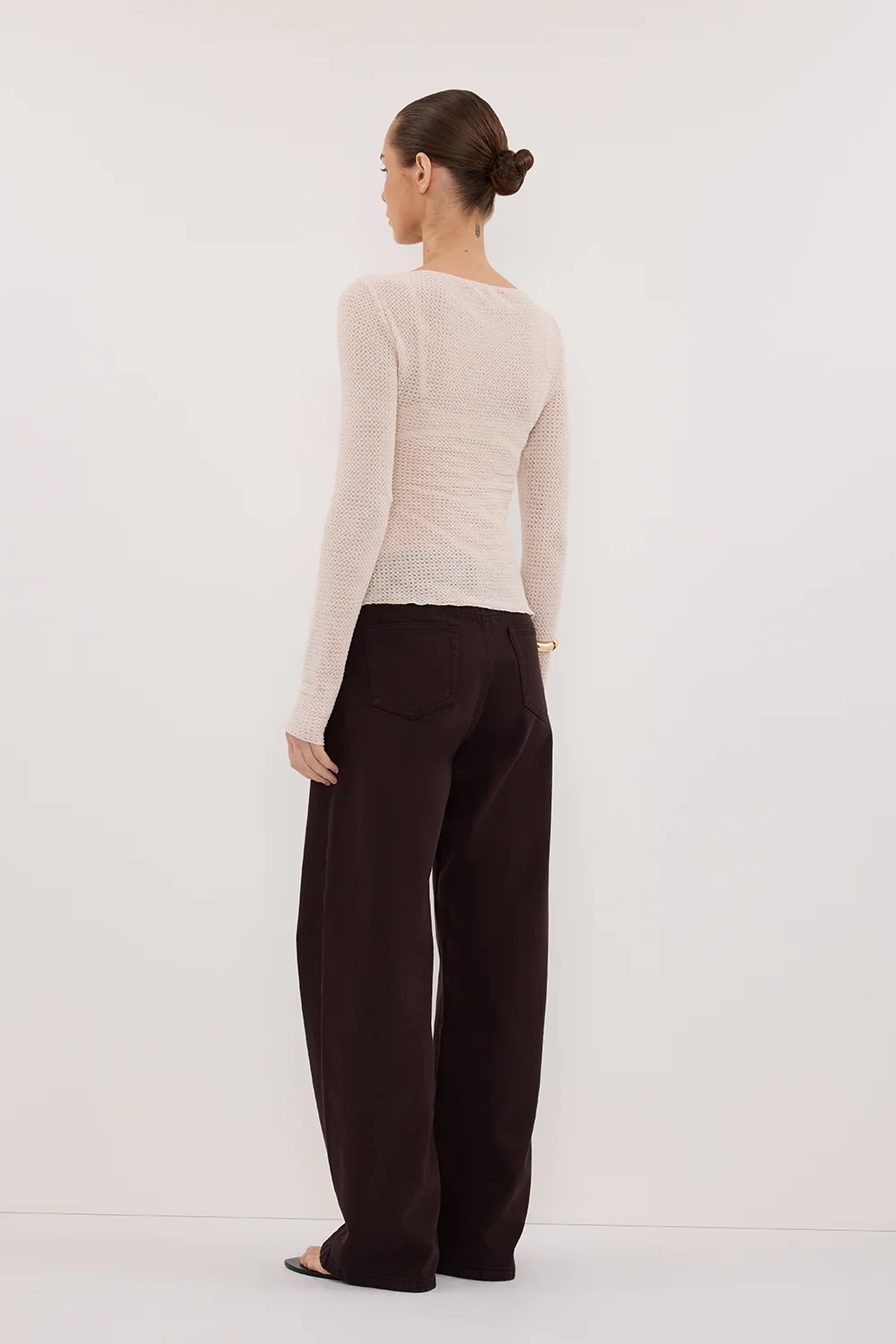 LILY STONE LONG SLEEVE BOAT NECK TEXTURED TOP - Yukikoi