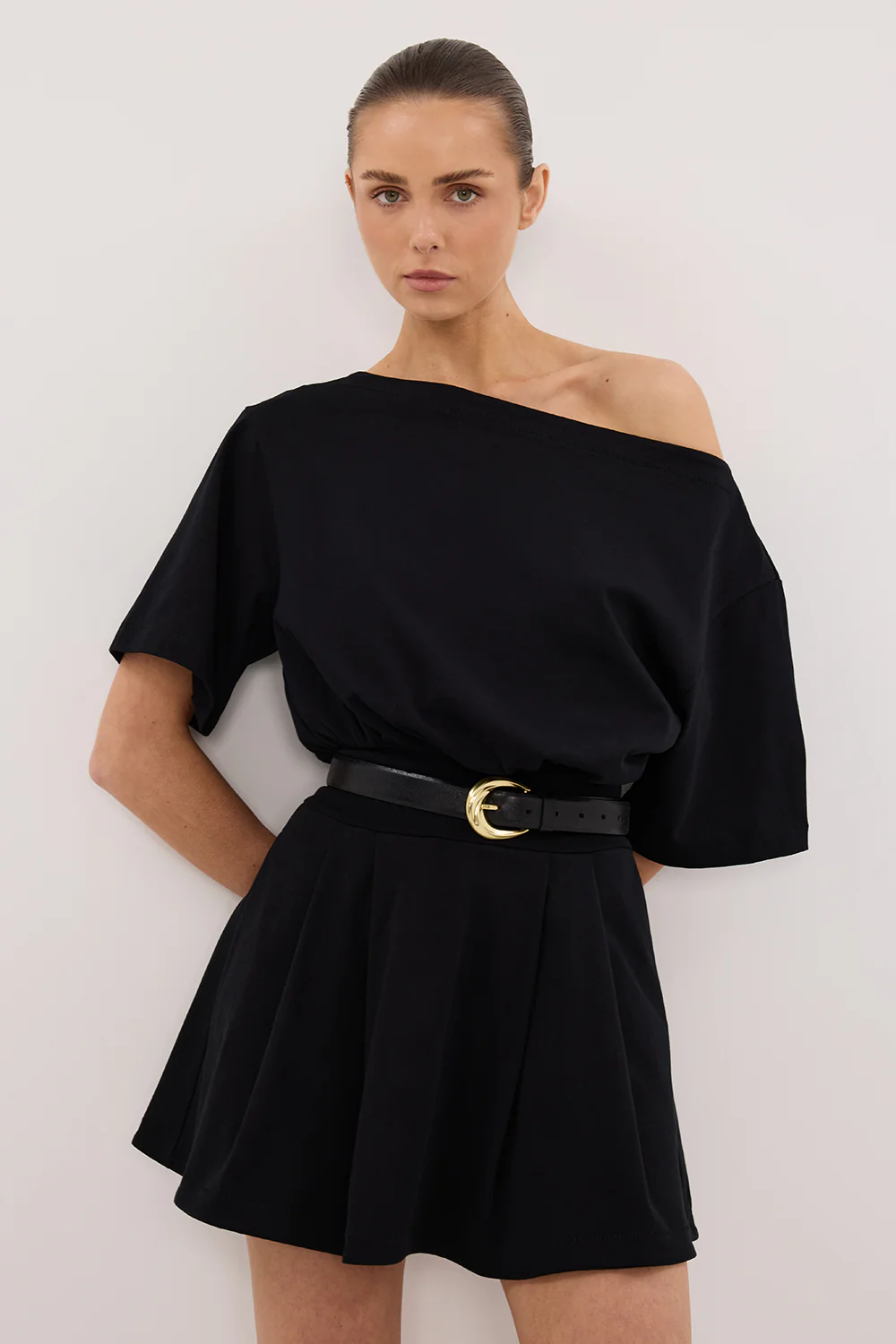 ESME BLACK ASYM MINI DRESS - Yukikoi