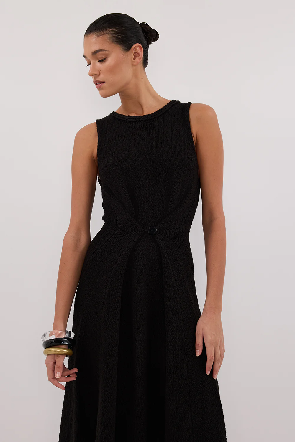 SUE BLACK KNIT MAXI DRESS - Yukikoi