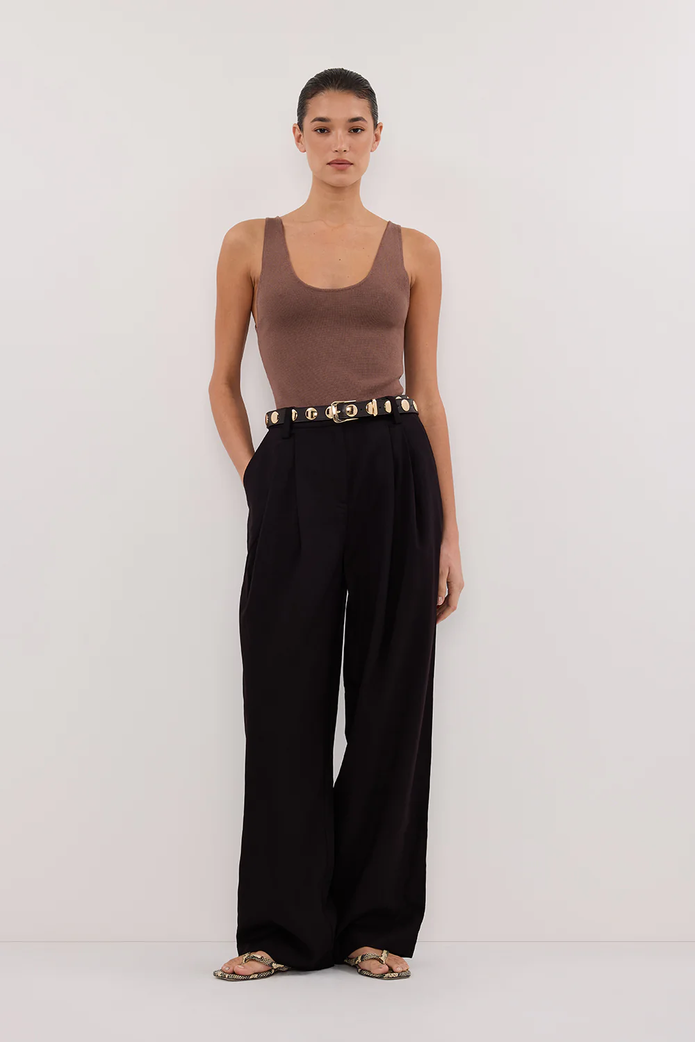 TROY TAUPE KNIT TANK - Yukikoi