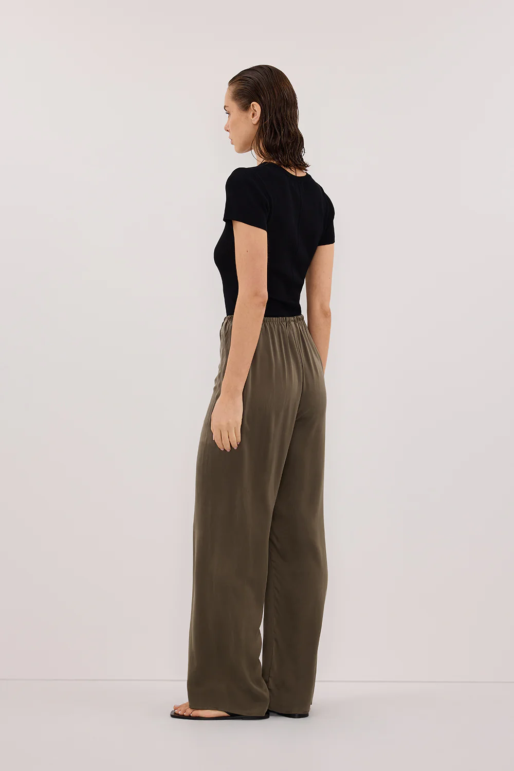 PERCY OLIVE SILK PANT - Yukikoi