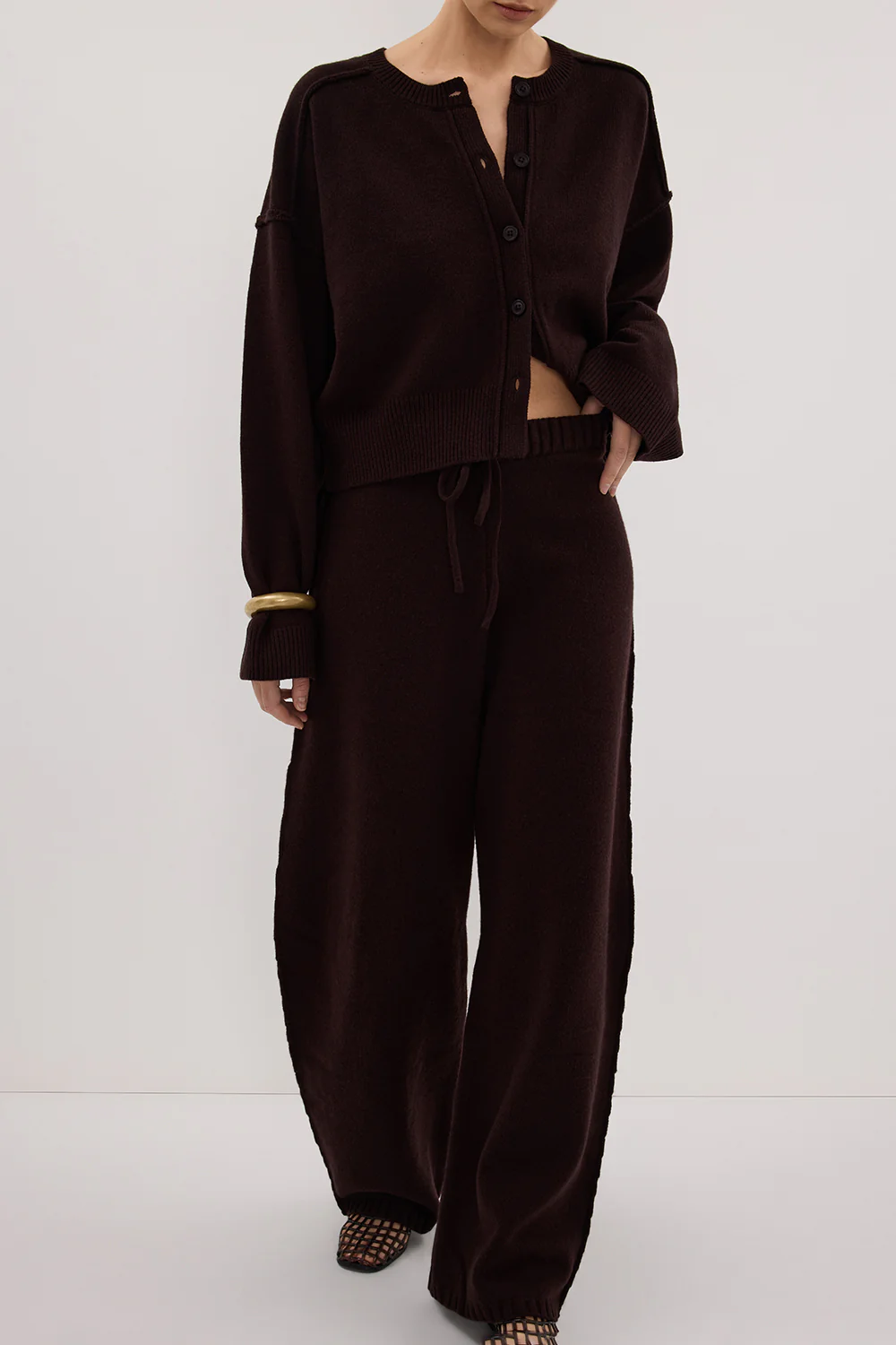 PAIGE CHOC WOOL KNIT PANT - Yukikoi