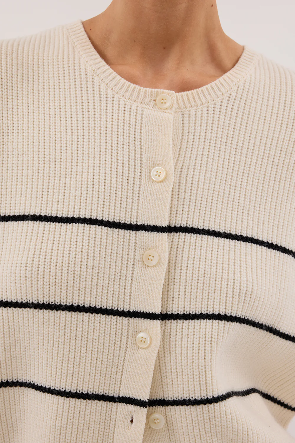 KATE CREAM STRIPE KNIT VEST - Yukikoi