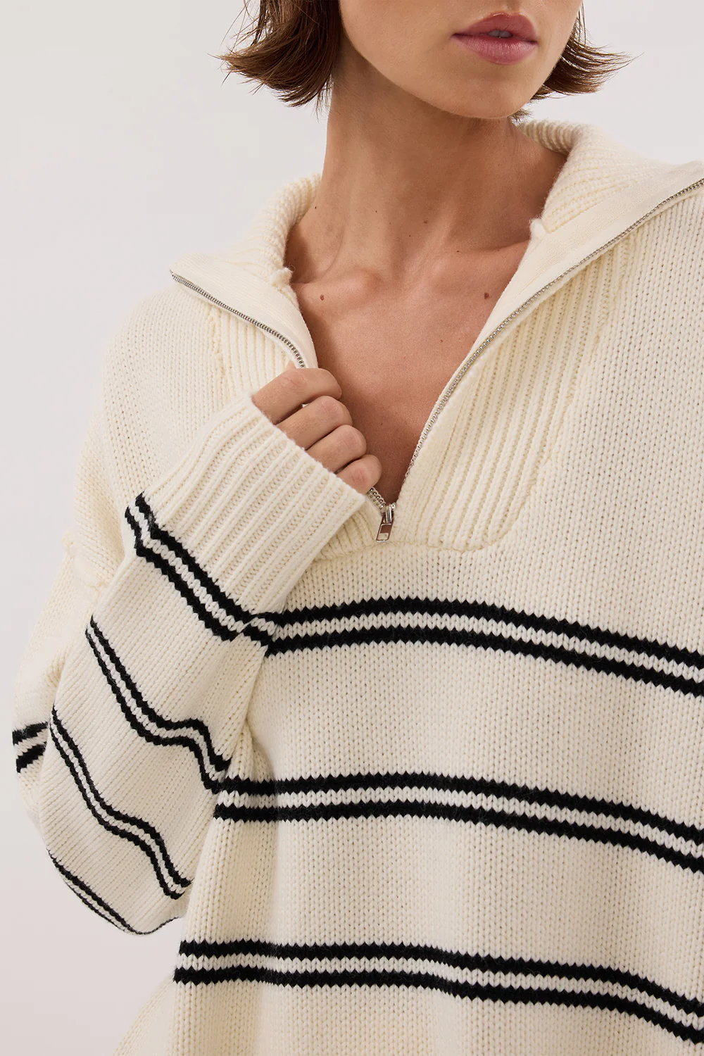KATE CREAM STRIPE KNIT JUMPER - Yukikoi