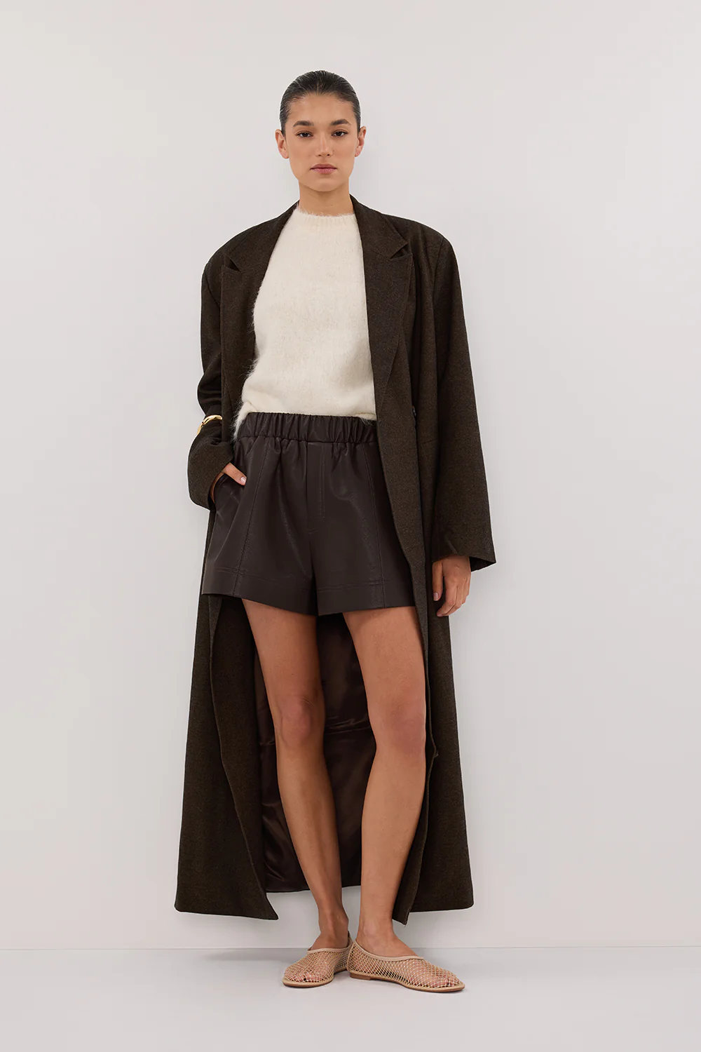 MONTY CHOC FAUX LEATHER SHORT - Yukikoi